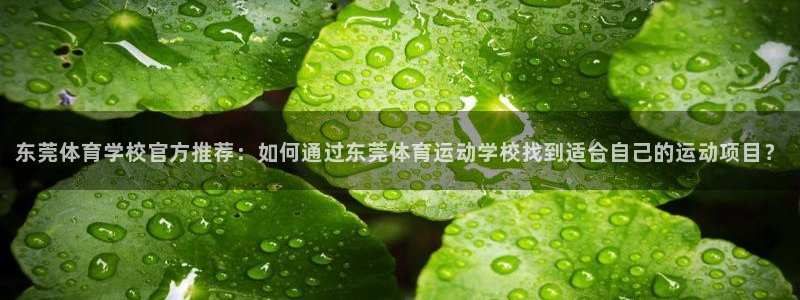 oety欧亿：东莞体育学校官方推荐：如何通过东莞体育运动学校找到适合自己的运动项目？